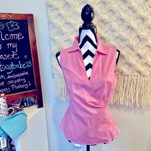 Talbots Pink Sleeveless Wrap Top size 8